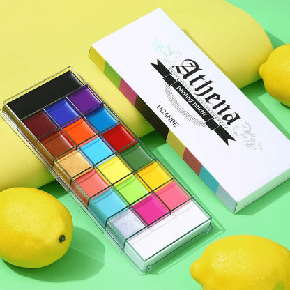 Oil-Based Face Body Paint Palette 20 Colors 168g – Halloween SFX Makeup Kit Black White Flash Tattoo Cosplay
