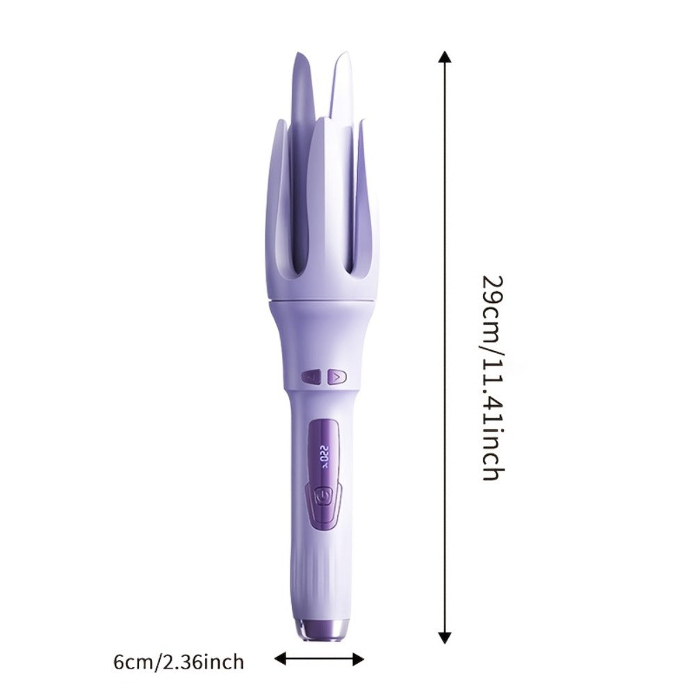 Automatic Rotating Curling Iron 4 Temperature Settings 40M Negative Ion Ceramic Barrel, for Home, Travel and Salon Hair Styling