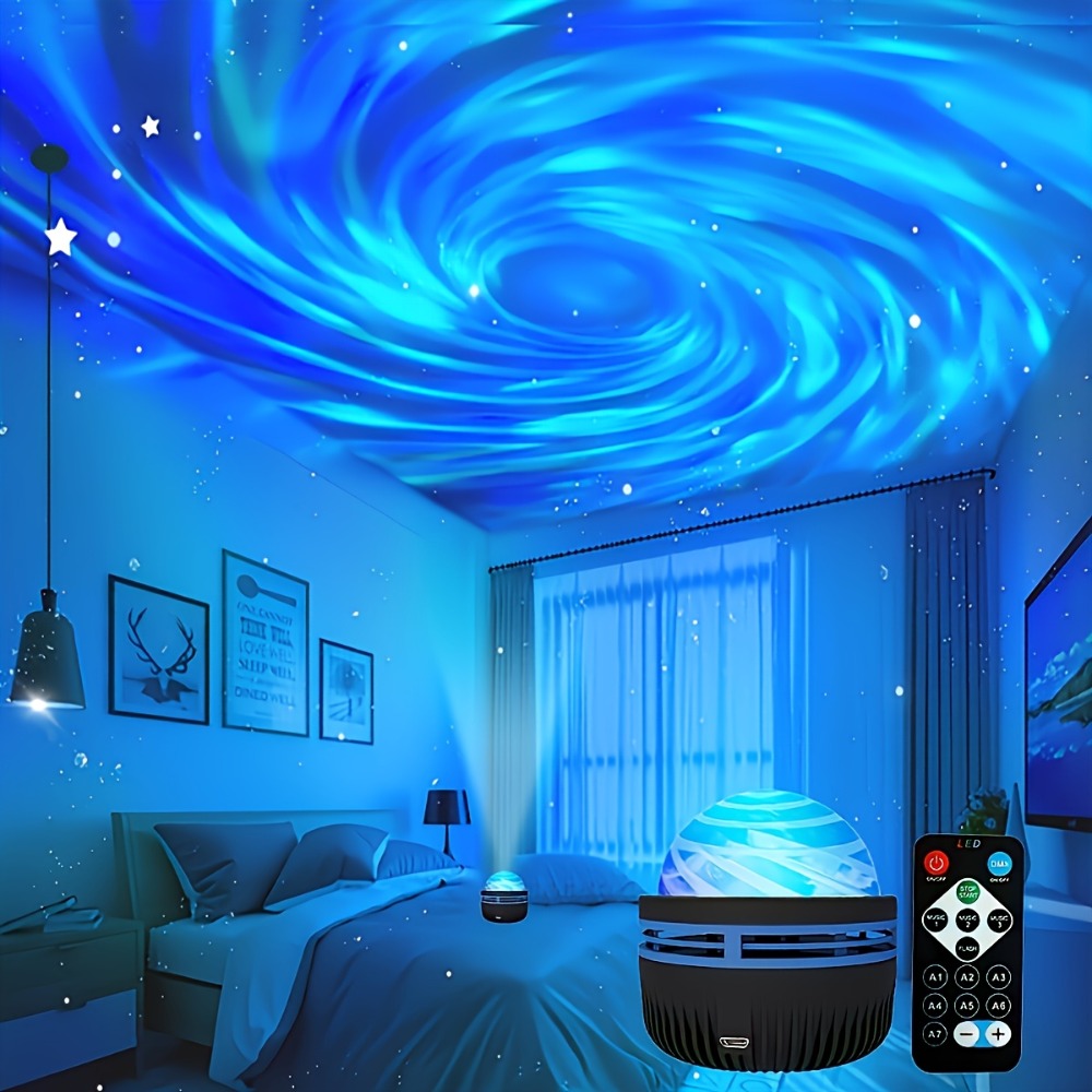 Star Projector Galaxy Night Light with Remote, Aurora Borealis LED Starry Sky Projector, 7 Lighting Effects for Bedroom