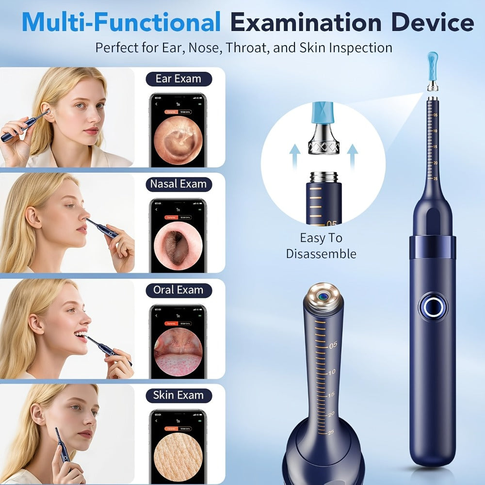 Upgraded 1080P Ear Wax Removal Tool with Camera & Storage Case – LED Light, iOS & Android Compatible, Complete Ear Cleaning Kit