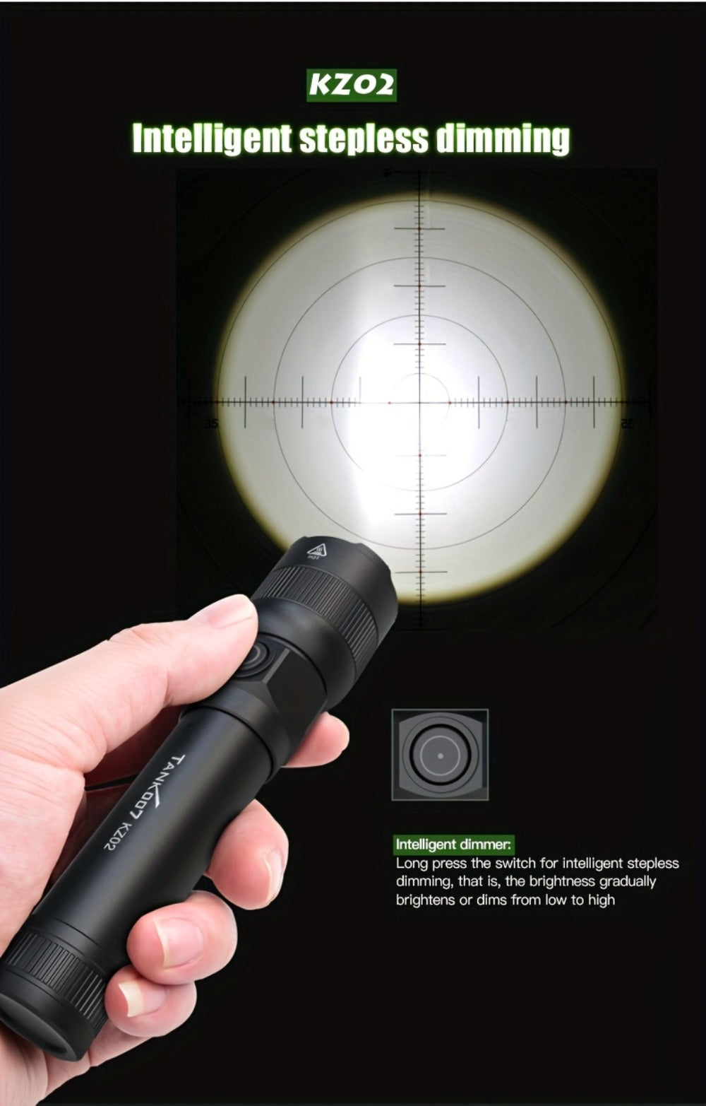 Mini LED Flashlight 18650 Rechargeable Battery, Adjustable Focus & Brightness Zoomable Compact Torch