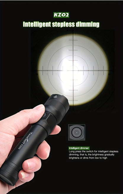 Mini LED Flashlight 18650 Rechargeable Battery, Adjustable Focus & Brightness Zoomable Compact Torch