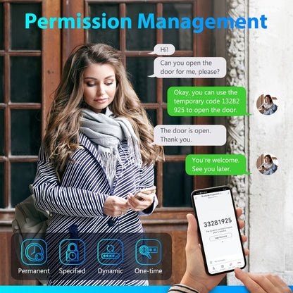 Smart Door Lock Black Lever with Fingerprint Keypad IC Card App Key and Left Right Hand Setup
