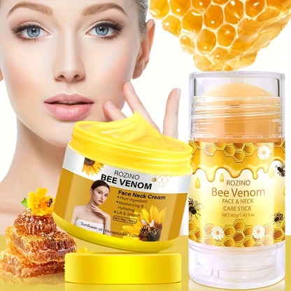 Bee Venom Body Care Set 5pcs Full Body Kit for Lips Face Neck Hands Feet, Non-Greasy Fast Absorption