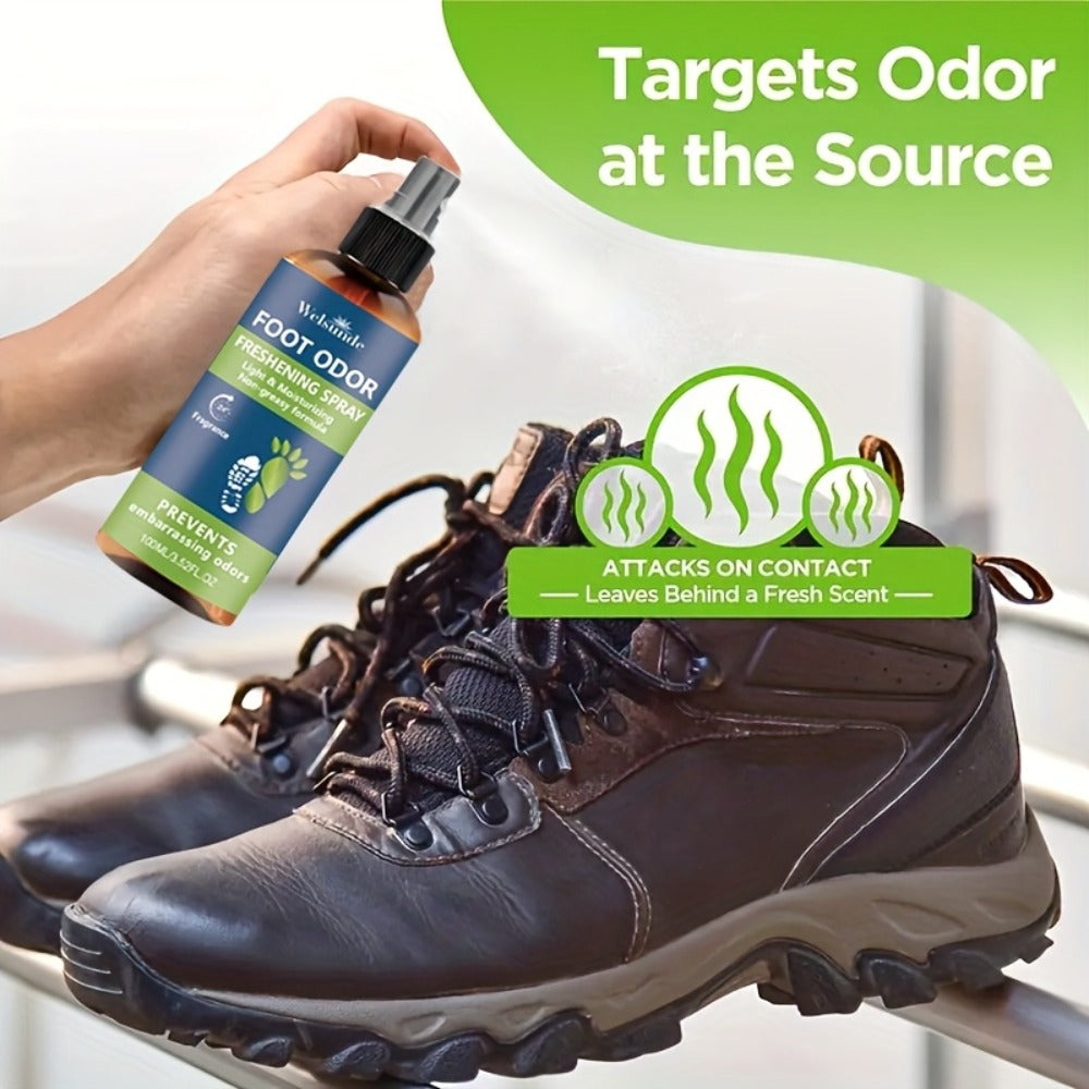 Foot & Shoe Deodorant Spray - Odor Control & Freshness, Quick-Absorbing Non-Greasy Formula, 100ml/3.52fl.oz