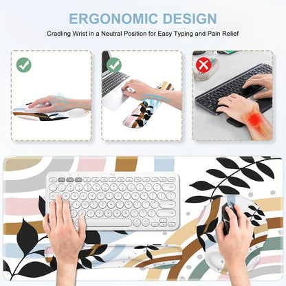 XXL Gaming Desk Mat & Mouse Pad Wrist Rest Set 4-in-1 Bundle – Keyboard Wrist Rest, Mouse Wrist Rest & Coaster
