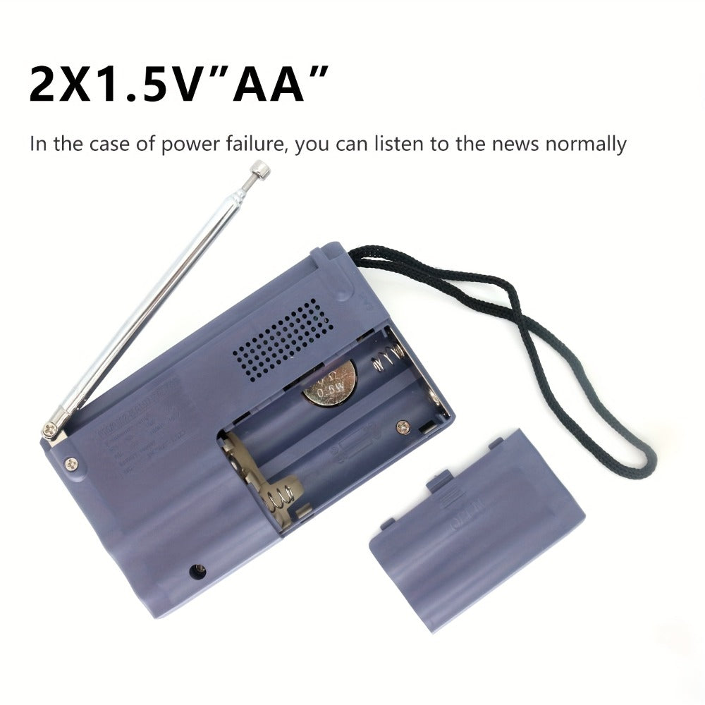 Portable AM FM Shortwave Radio with VFD Display, 21-Inch Antenna Long-Range Reception, AA Battery or DC Powered