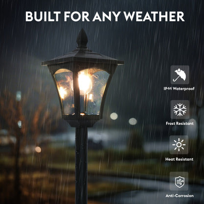 Solar Post Light Outdoor Garden Pathway Lamp 60LM White LED for Entryways, Bedrooms and Living Spaces