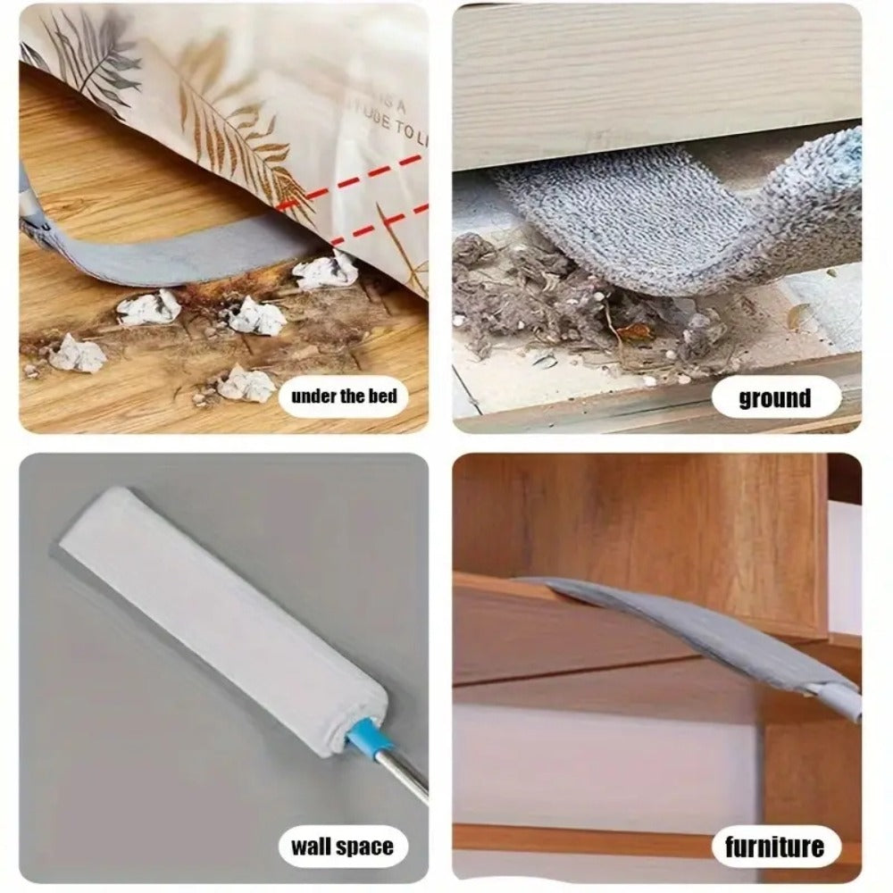 Dust Removal Brush Set of 6 with 5 Interchangeable Heads Washable Under Bed Furniture Sofa Floor Cleaning Brush Kit Soft Durable Extendable