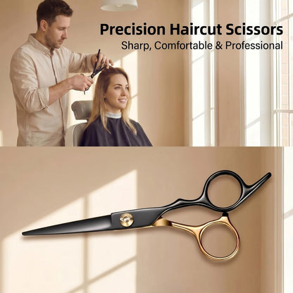 Hair Cutting Scissors Kit 13 Piece – Professional Barber Shears Set with Thinning Shears, Blending Scissors & Accessories