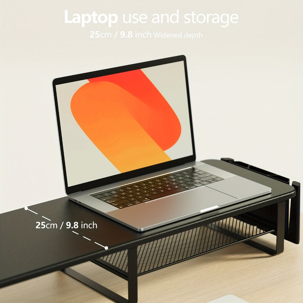 Monitor Stand Organizer with Headset Holder Phone Stand & Game Controller Holder, Versatile Desktop Riser for Computer Monitor Laptop