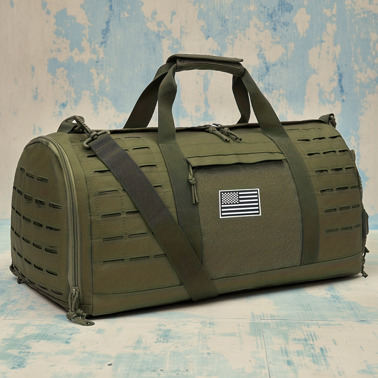Tactical Duffle Bag 40L for Men Heavy Duty Gym Bag with Shoe Compartment Laptop Pocket Waterproof Sport Travel Bag Weekender Overnight Bag