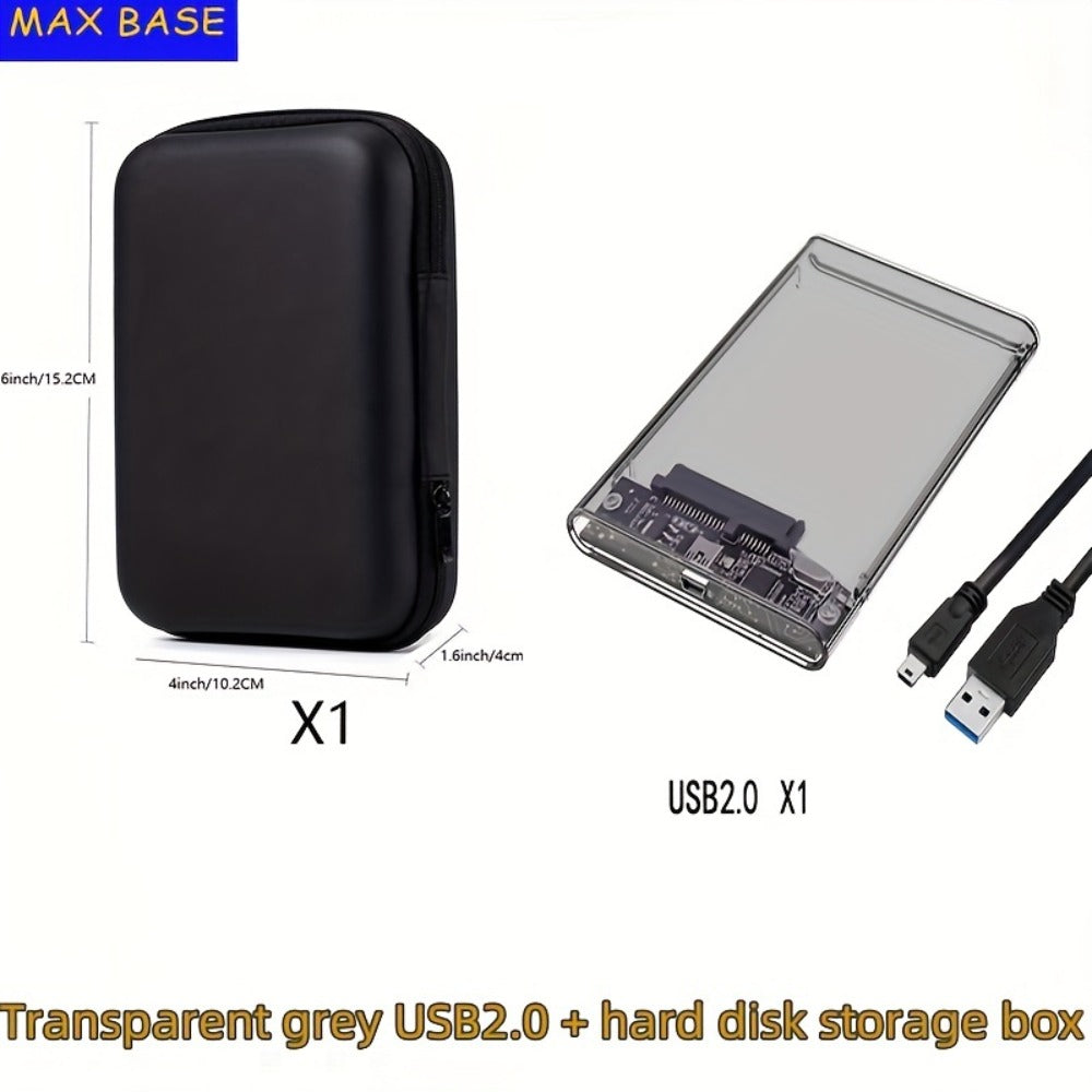 2.5 Inch External Hard Drive Enclosure USB 2.0 to SATA III Converter - Supports Up to 6TB HDD SSD