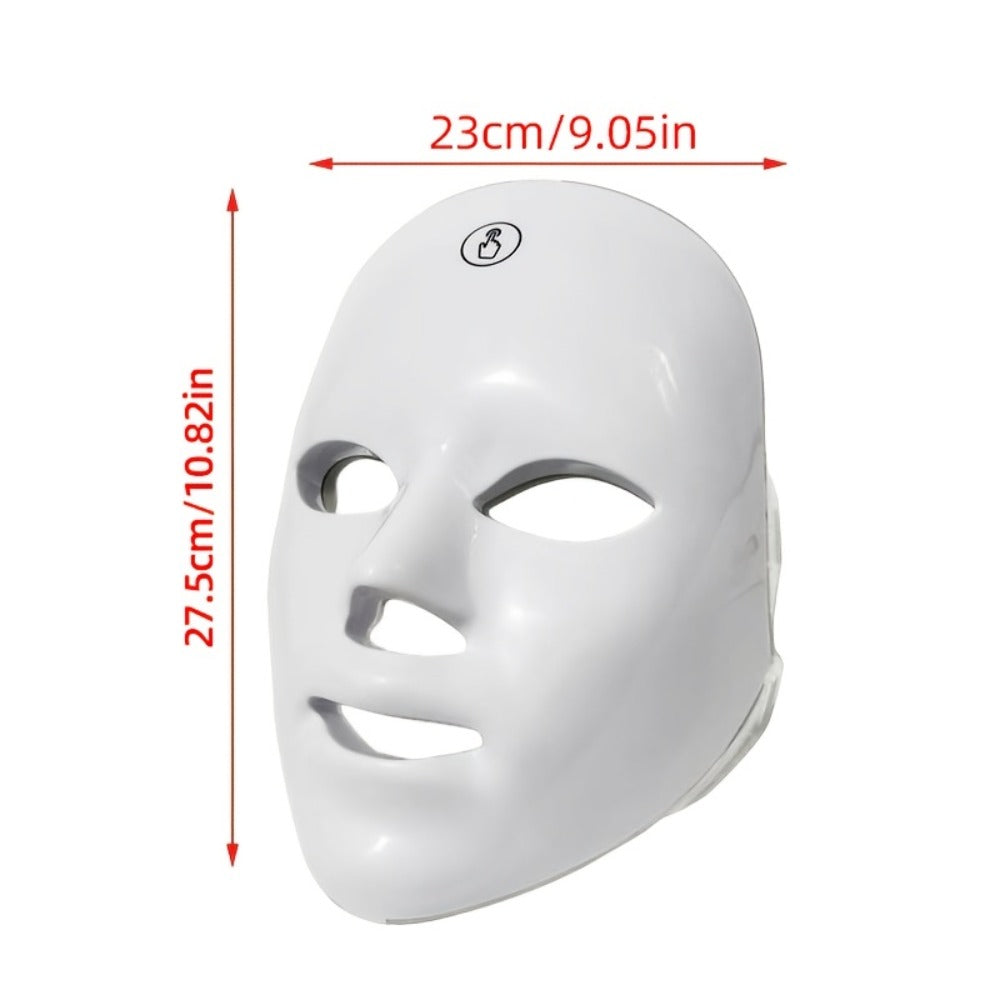 LED Facial Beauty Device 7-Color Light Therapy Portable At-Home Skincare Tool for Bath Time, Home Spa and Personal Care