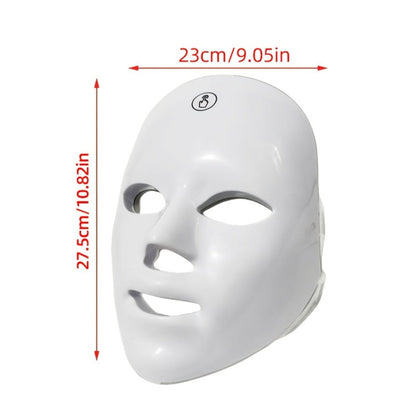 LED Facial Beauty Device 7-Color Light Therapy Portable At-Home Skincare Tool for Bath Time, Home Spa and Personal Care