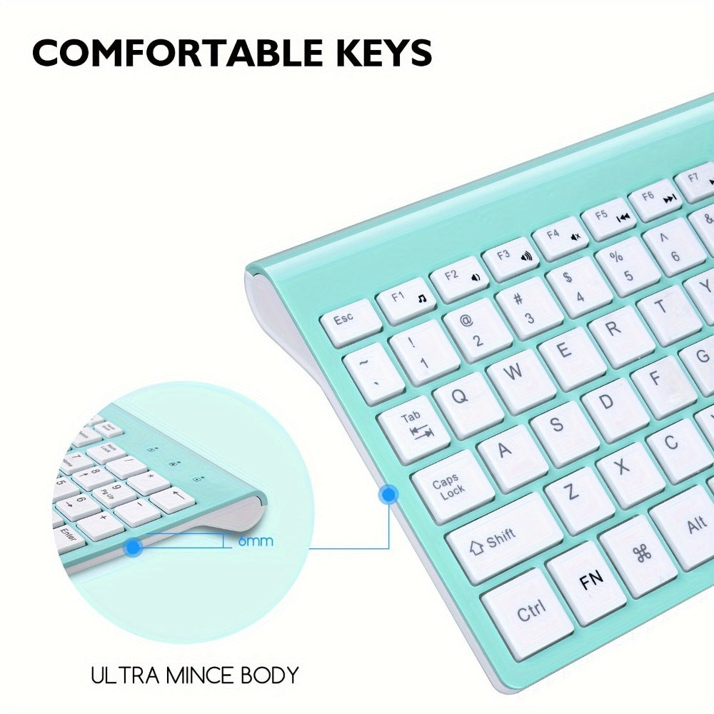 2.4G Wireless Keyboard and Mouse Combo Ultra-Thin Slim Full Size with Numpad Silent Keys Plug for an Everyday Personal Care Routine