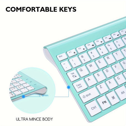 2.4G Wireless Keyboard and Mouse Combo Ultra-Thin Slim Full Size with Numpad Silent Keys Plug for an Everyday Personal Care Routine