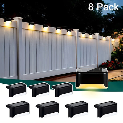 Solar LED Deck and Step Light Set in 8-, 16- or 32-Piece Packs with Black, White or Brown Shells