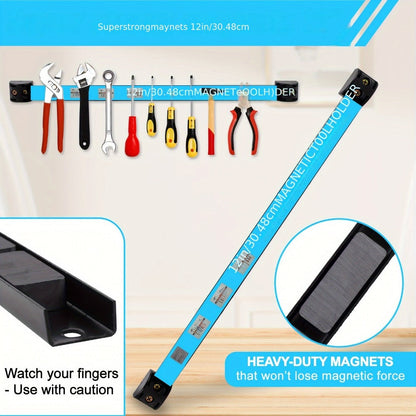 Magnetic Tool Bar Wall Mount Tool Holder 12/18 Inch, Iron Magnetic Knife Strip & Tool Rack for Kitchen