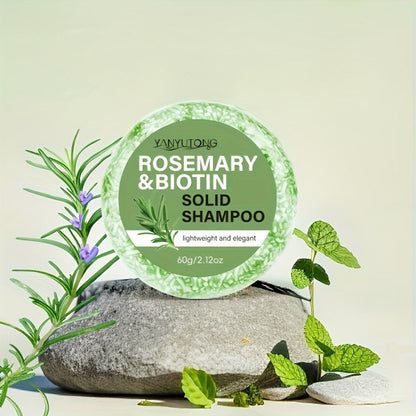 Rosemary Biotin Solid Shampoo Bar 3 Pack – Plant-Based Nourishing Mild Non-Irritating Formula for Sleek Smooth Hair, Scalp Care