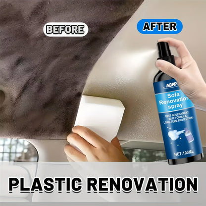 Car Interior Renovator Spray – Multi-Purpose Plastic Restorer & Fabric Seat Protector, Long-Lasting UV Protection, Easy Application