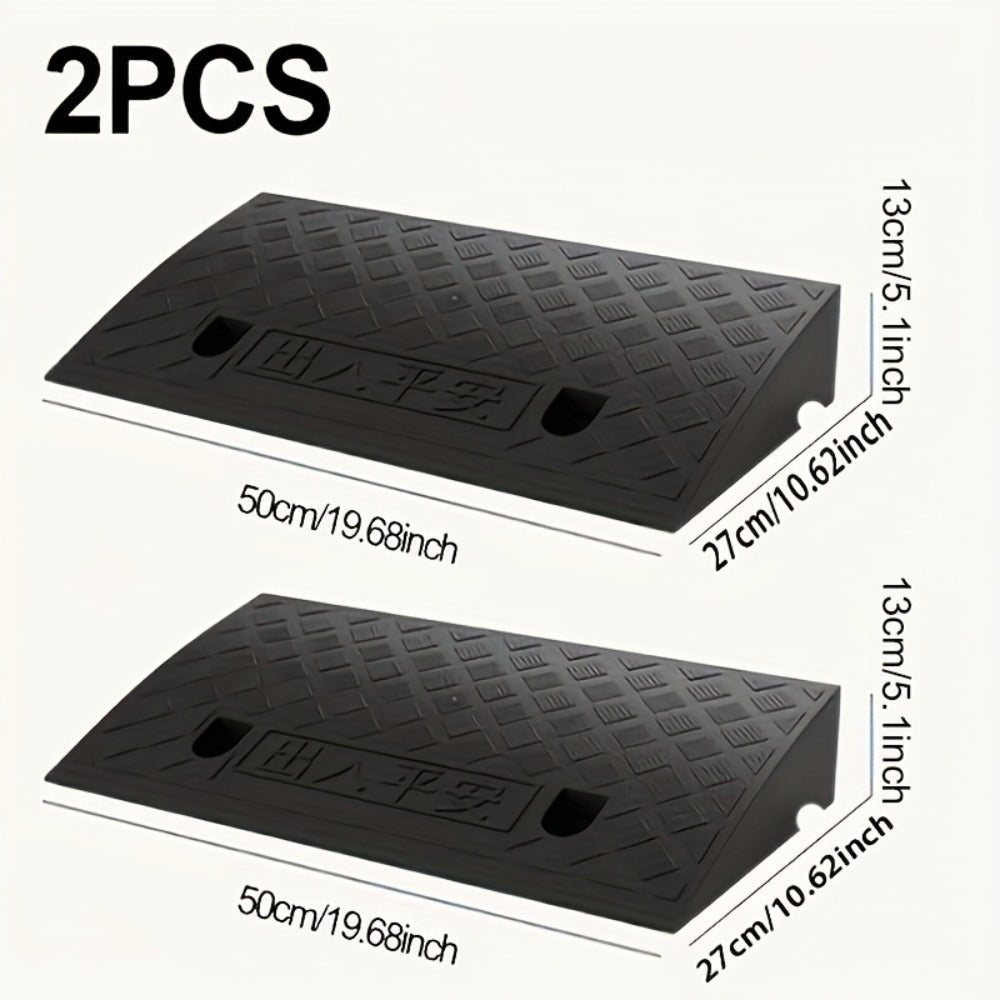 Curb Ramps 2-Pack Portable Heavy Duty Plastic Threshold Ramp Set for Low Clearance Cars Motorcycles Wheelchair – 19.68"L x 10.6"W