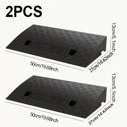 Curb Ramps 2-Pack Portable Heavy Duty Plastic Threshold Ramp Set for Low Clearance Cars Motorcycles Wheelchair – 19.68"L x 10.6"W
