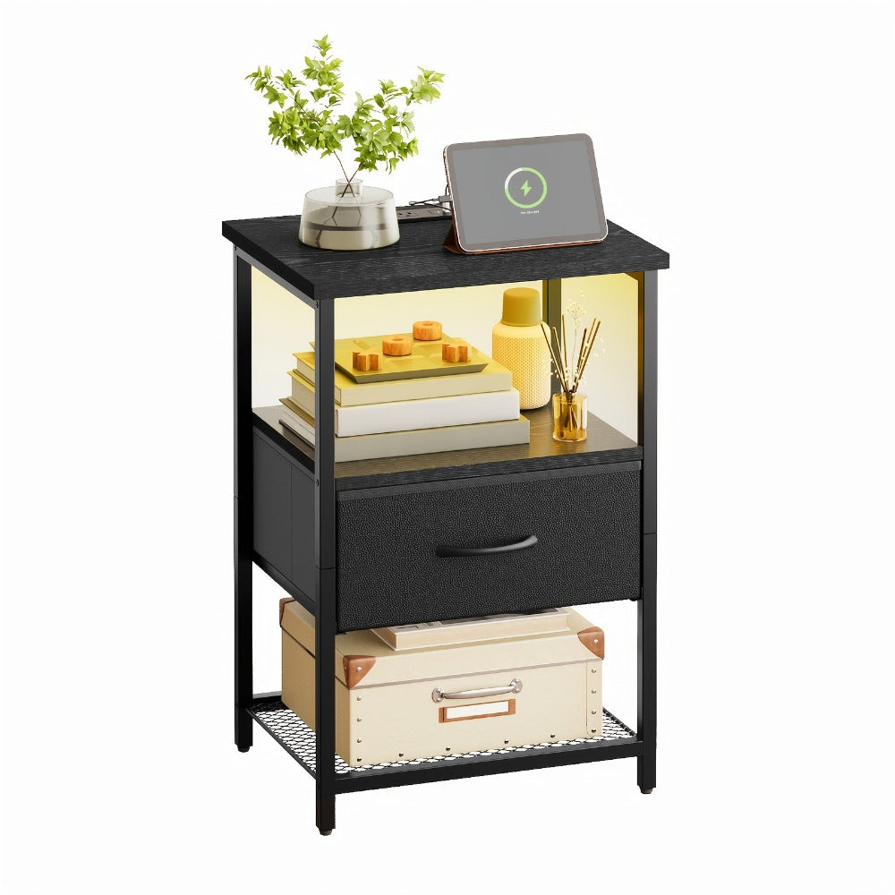 Fabric Nightstand, Bedside Storage Table for Practical Everyday Home Use in Bedroom detail image - detail view 10