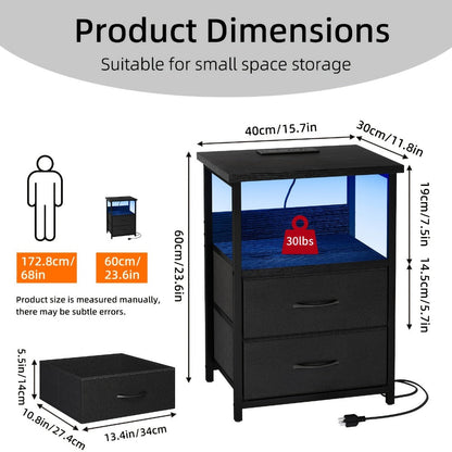 Fabric Nightstand, Bedside Storage Table for Practical Everyday Home Use in Bedroom detail image - detail view 7