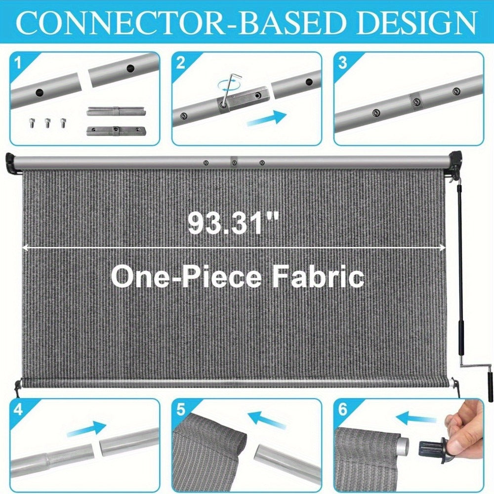 Fabric Outdoor Patio Roller Shade with Multiple Color Options and Added Privacy detail image - detail view 7