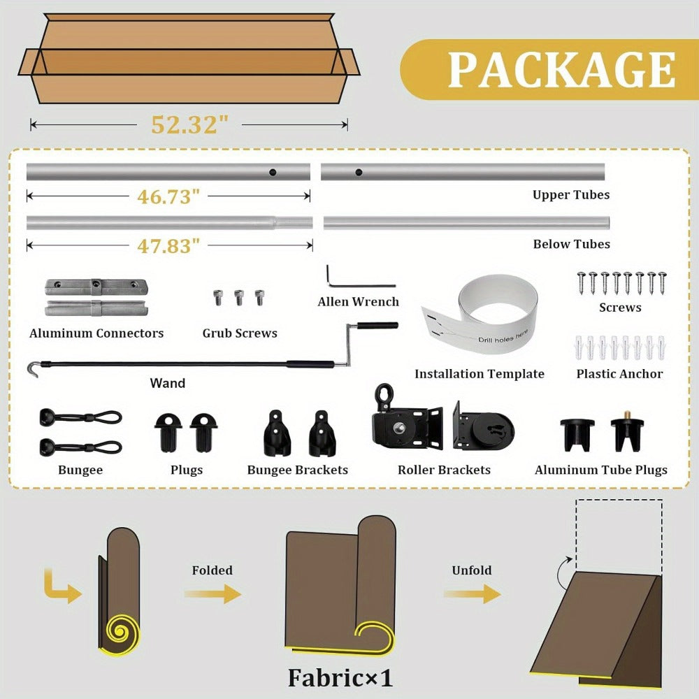 Fabric Outdoor Patio Roller Shade with Multiple Color Options and Added Privacy detail image - detail view 9