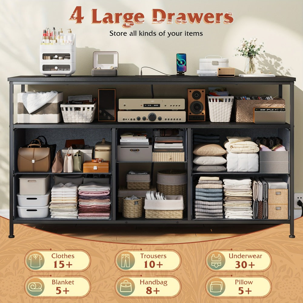 Fabric TV Stand, Media Console Cabinet for Practical Everyday Home Use detail image - detail view 6