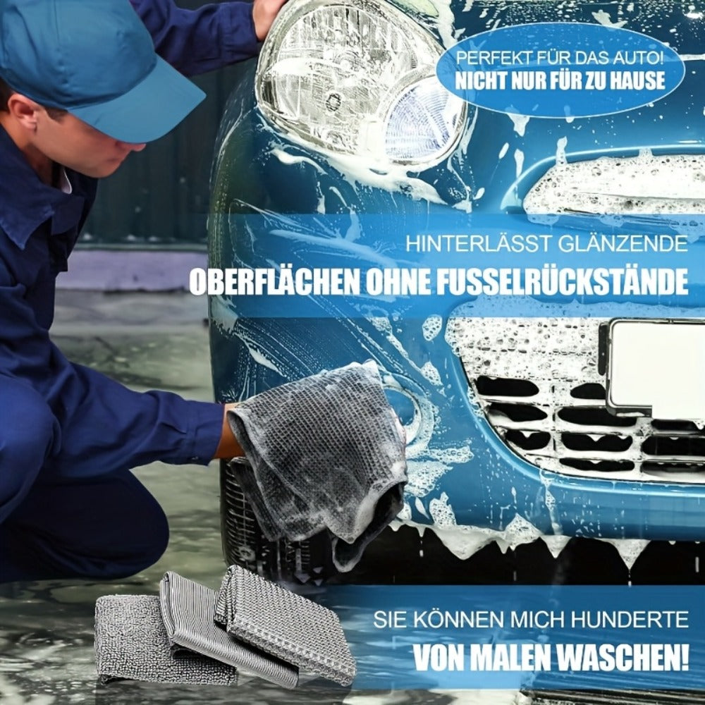 11-Piece Car Cleaning Kit with Microfiber Wash Mitts, Tire Brushes, Applicator Pads and Gray Storage Bag