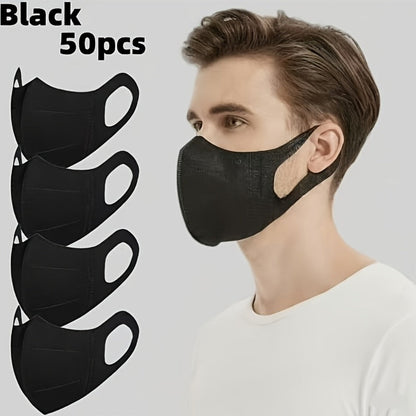 Face Mask - Disposable 50 Pack Breathable Wide Ear Loops Individually Wrapped Fashion - product detail view 2