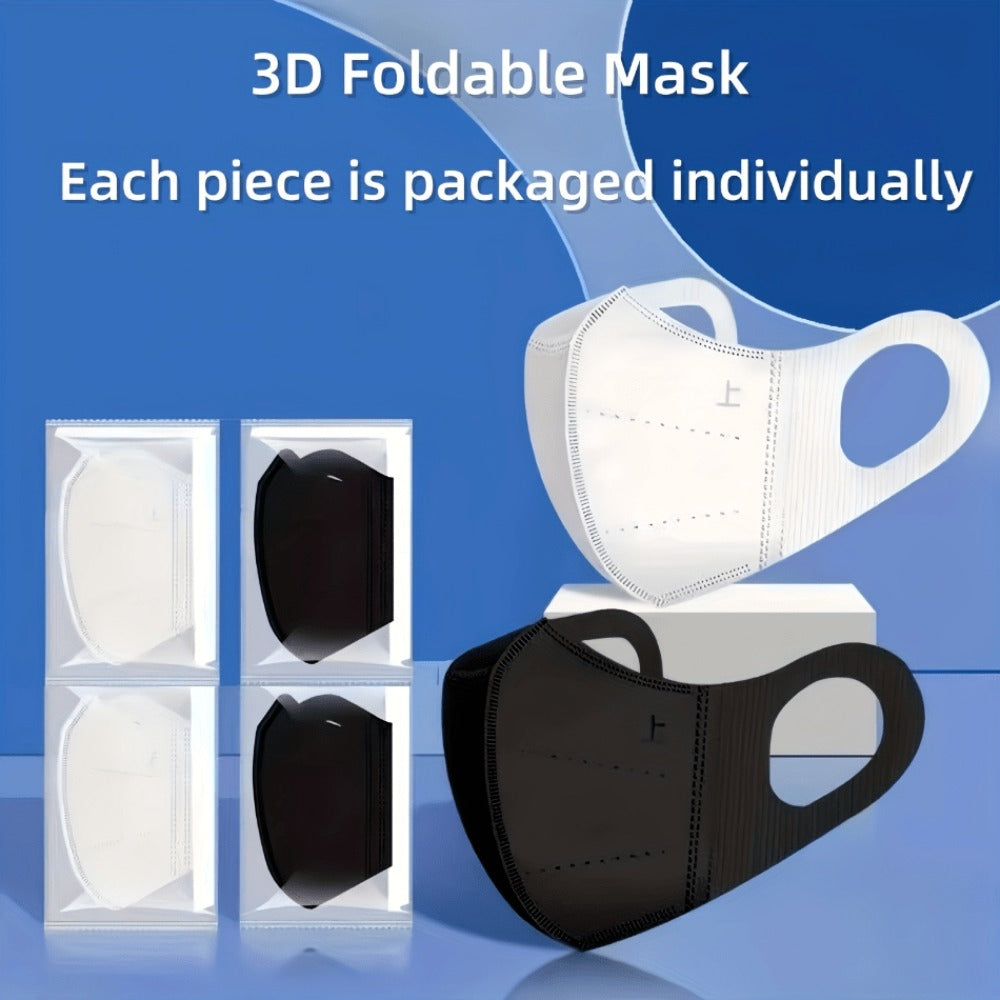 Face Mask - Disposable 50 Pack Breathable Wide Ear Loops Individually Wrapped Fashion - product detail view 3