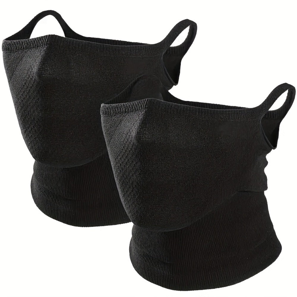 Face Masks & Balaclavas - Half Mask 2 Pack Geometric Print Breathable Neck Cover Ear Hook Unisex for - product detail view 3