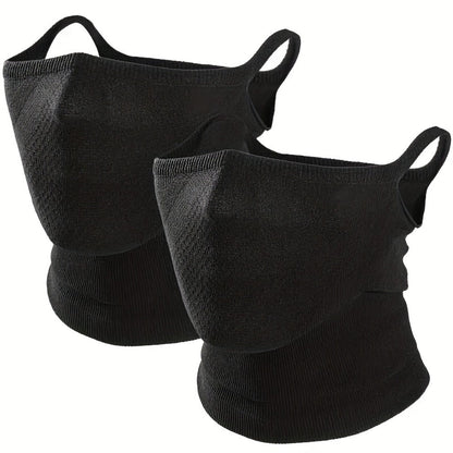 Face Masks & Balaclavas - Half Mask 2 Pack Geometric Print Breathable Neck Cover Ear Hook Unisex for - product detail view 3