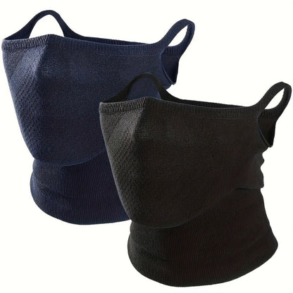 Face Masks & Balaclavas - Half Mask 2 Pack Geometric Print Breathable Neck Cover Ear Hook Unisex for - product detail view 5