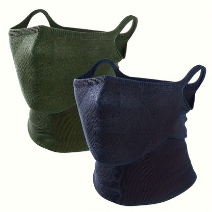 Face Masks & Balaclavas - Half Mask 2 Pack Geometric Print Breathable Neck Cover Ear Hook Unisex for - product detail view 8