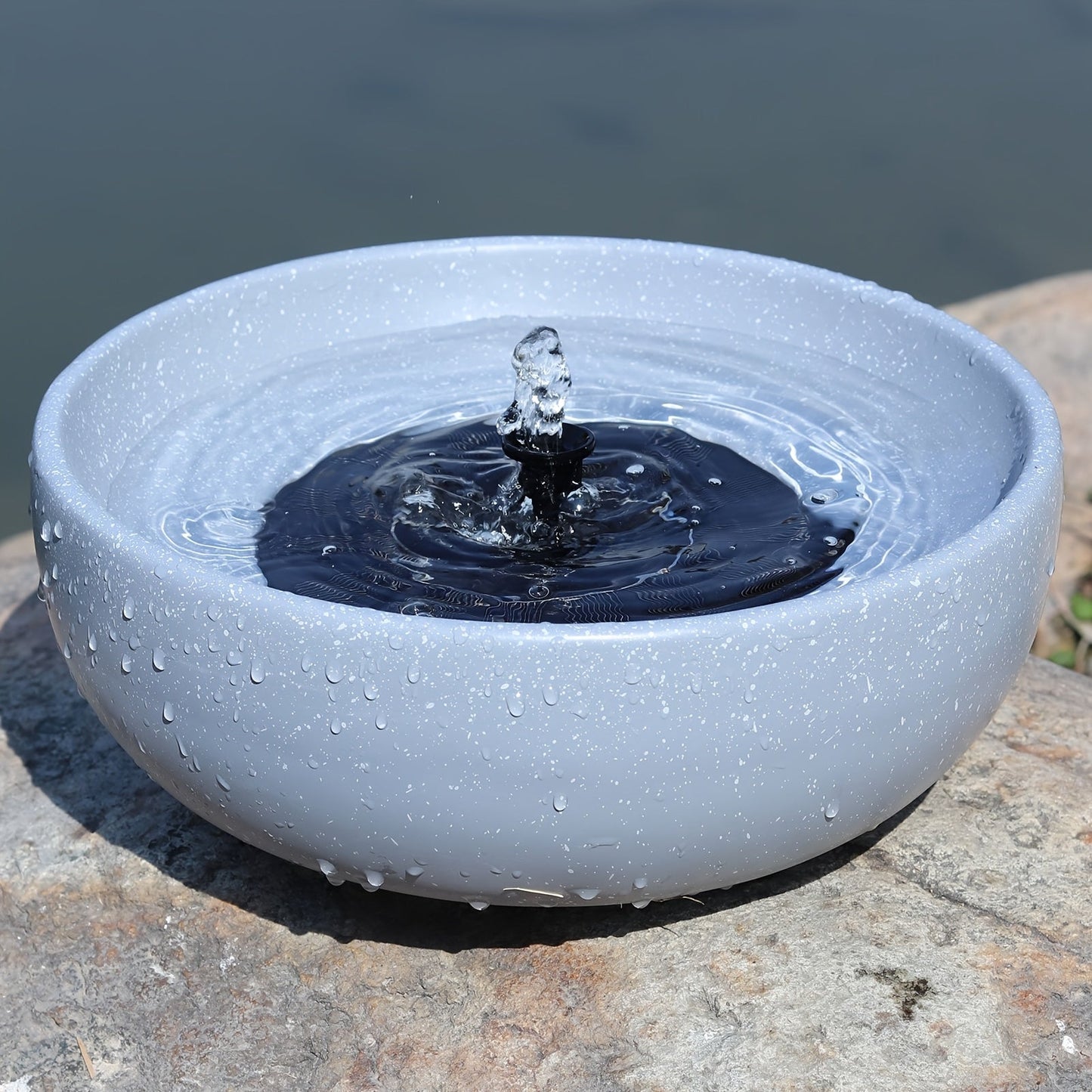 Bird Bath Solar Fountain 11.2" Outdoor Bubbler for Garden, Patio and Yard Use, with the Listed Configuration