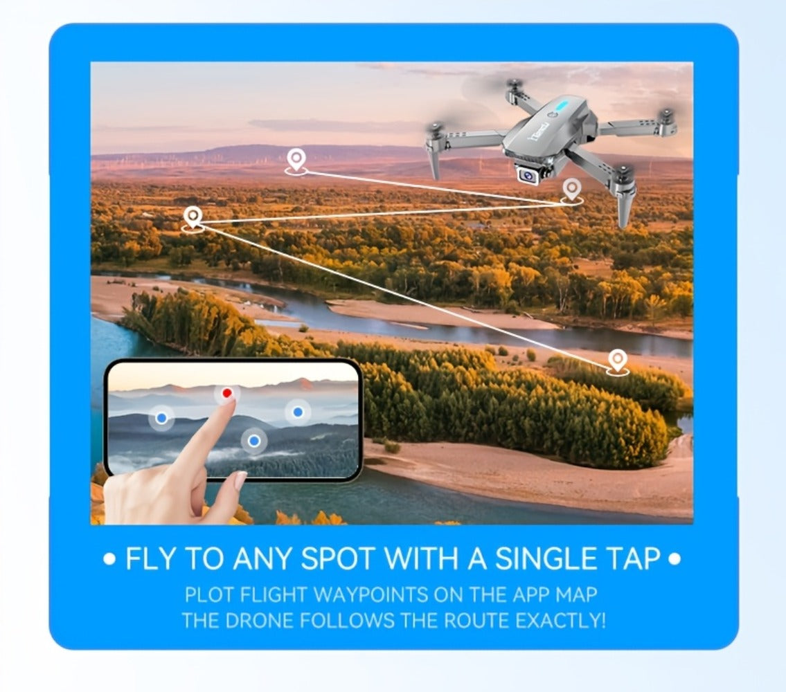 Foldable HD Camera Drone Free Storage Bag USB-C Charging 3D Flips Single or Dual Camera Built-in Screen Remote