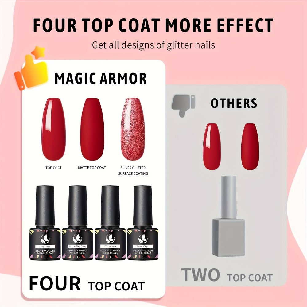 35-Color Gel Nail Polish Kit with UV LED Lamp, Electric Nail Grinder, Four Top Coats and Decoration Tools