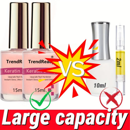 Nail Hardener Base Coat 2 Pack – Protein Repair Strengthener Treatment, HEMA-Free, Ridge Filler, Clear Polish for Weak Brittle Peeling