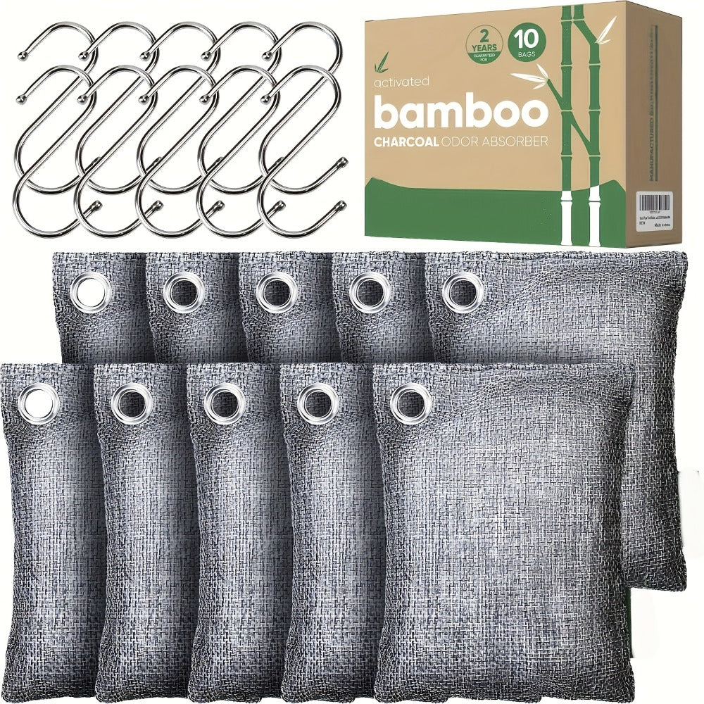 Bamboo Charcoal Air Purifying Bags Odor Absorber Eliminator for Home Car Closet Pet Smoke for Entryways, Bedrooms and Living Spaces