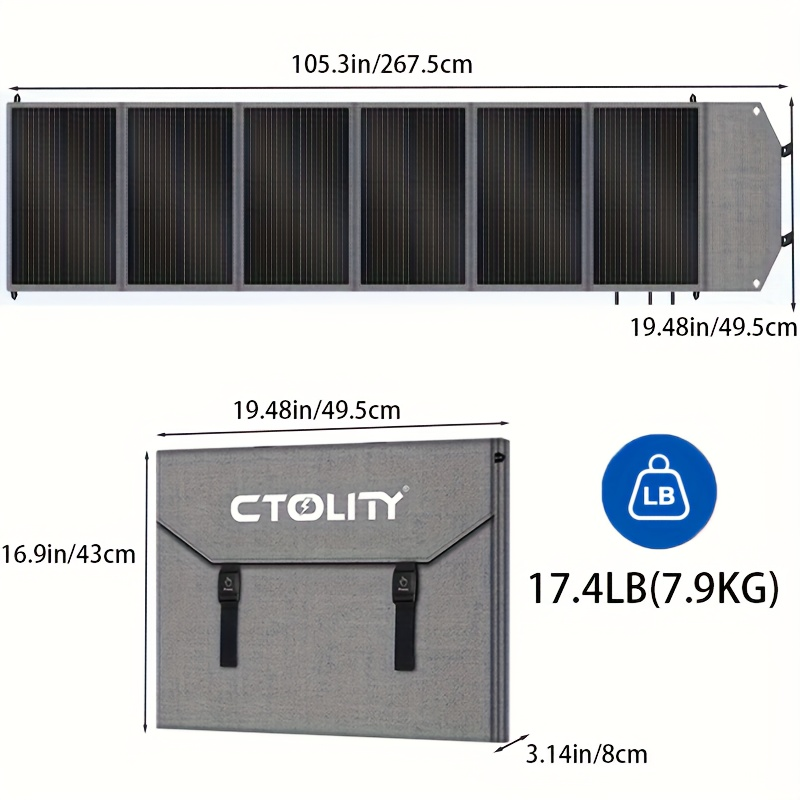 Monocrystalline High Power Solar Panel, 400W/200W/100W Portable Solar Panel, Foldable Solar Blanket