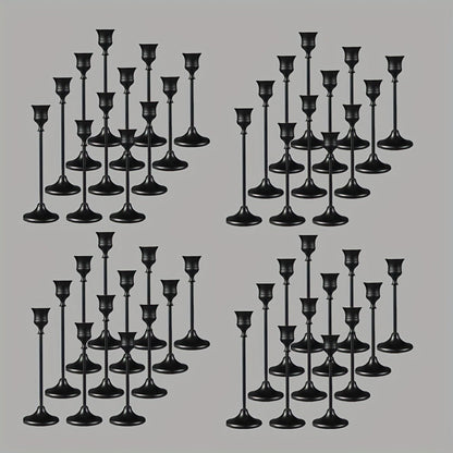 Copper Plated Candlestick Holders Bulk Set for Entryways, Bedrooms and Living Spaces, with the Listed Configuration