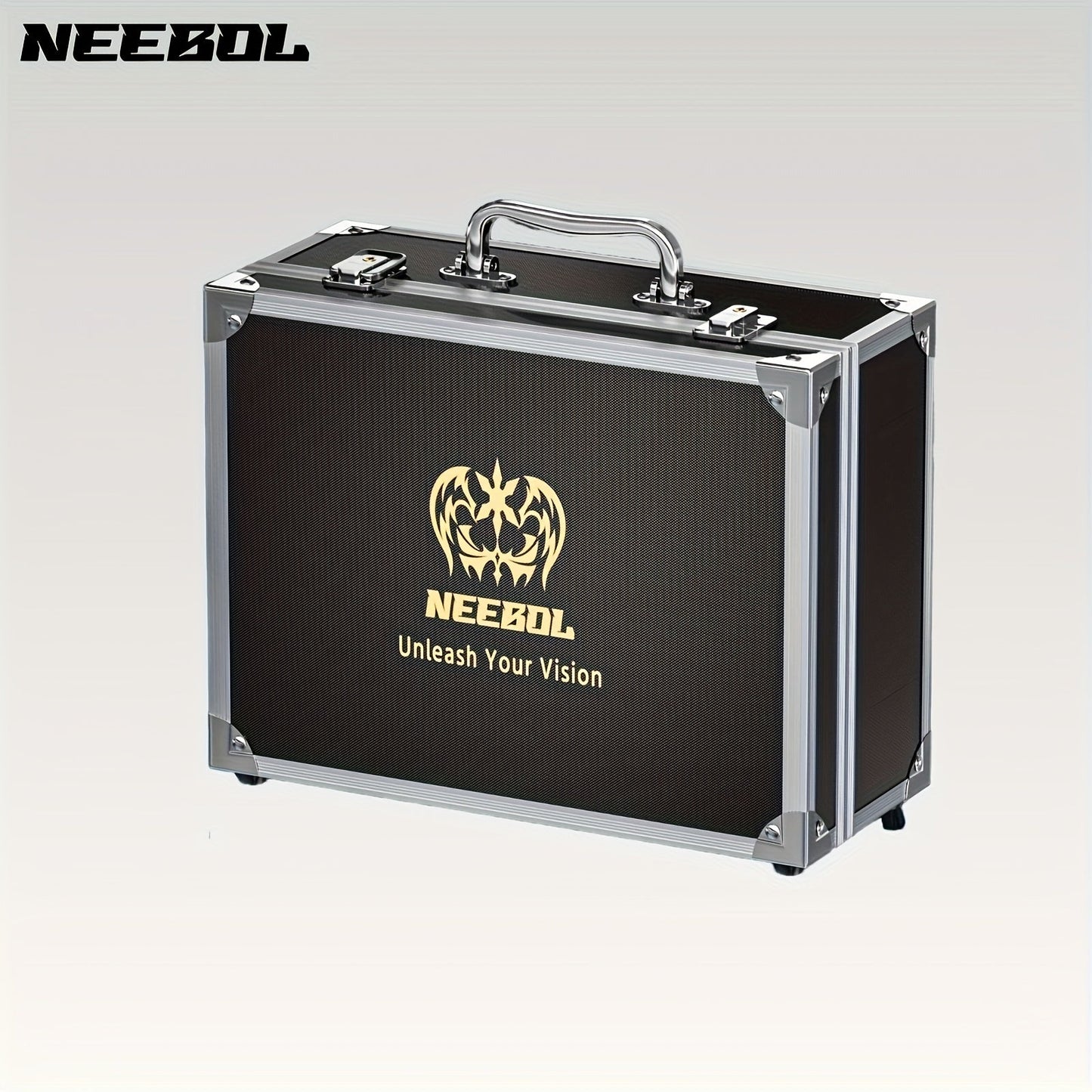 Large Aluminum Tattoo Case Organizer Storage Box Carrying Case for Tattoo Tools Nail Art Makeup Cosmetics Portable Travel Train Case Black