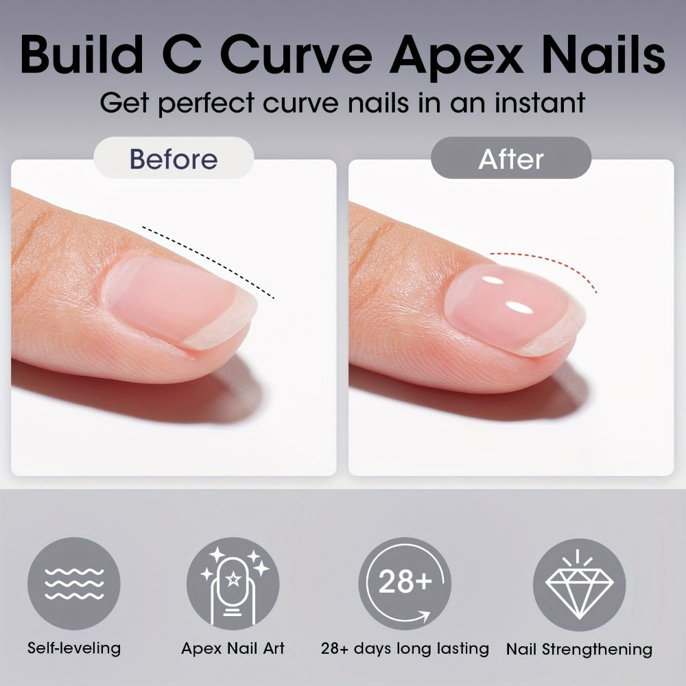 Clear Builder Gel HEMA-Free 5-in-1 2pcs 1.35oz – Nail Extension Strengthener Apex Construction Art Sealing & Repair | Soak-Off UV LED 28+