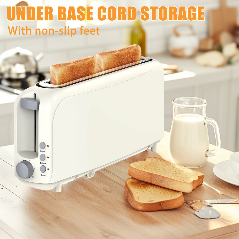 2 Slice Slim Toaster with 6 Shade Settings, Cancel Reheat Defrost Functions, Removable Crumb Tray – Compact 750W Bread Toaster for Kitchen
