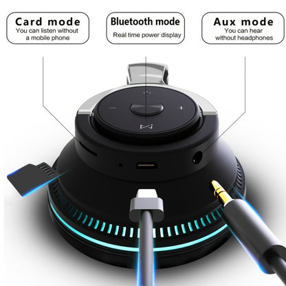 Foldable Wireless Over-Ear Headphones with FM Radio, TF Card, LED Accent Lights, 3.5mm AUX and Four Colors